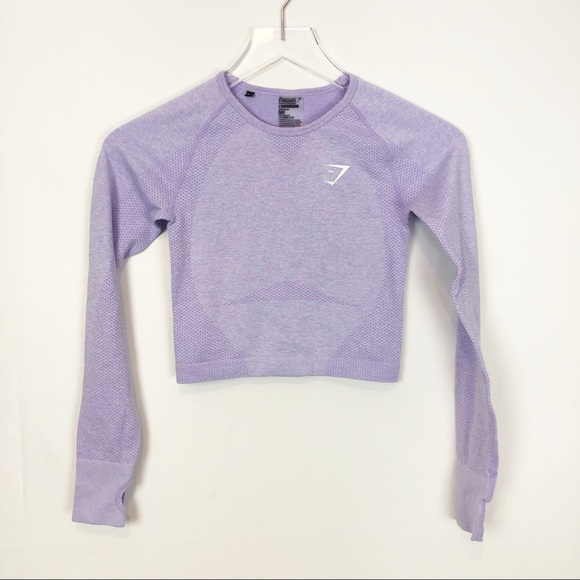 Gymshark Tops - Gymshark NWOT purple long sleeves crop top XS
